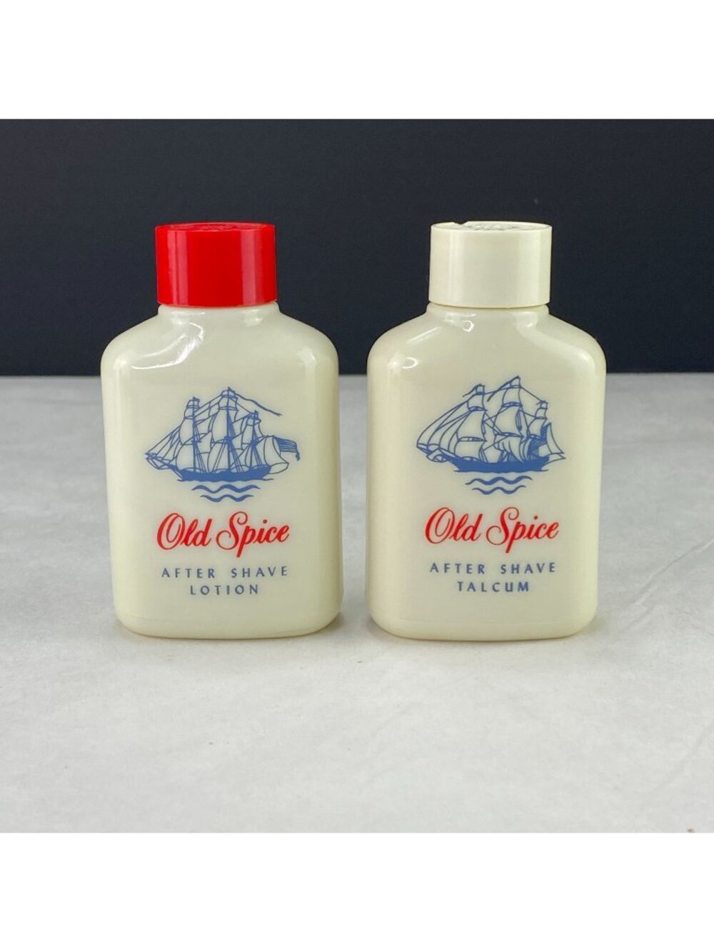 Vintage Old Spice After Shave Lotion and Talcum Powder Shulton Bottles